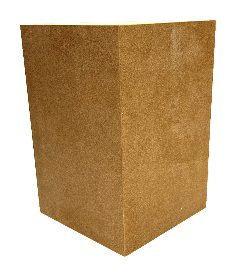 Onbehandelde MDF pilaar 60 cm, schuin aanzicht
